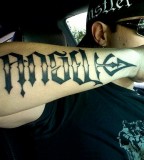 Angel Arrow Ambigram Tattoos Design