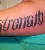 Strength Ambigram Tattoos Design