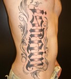 Ambigram Tattoos Full on Side Body