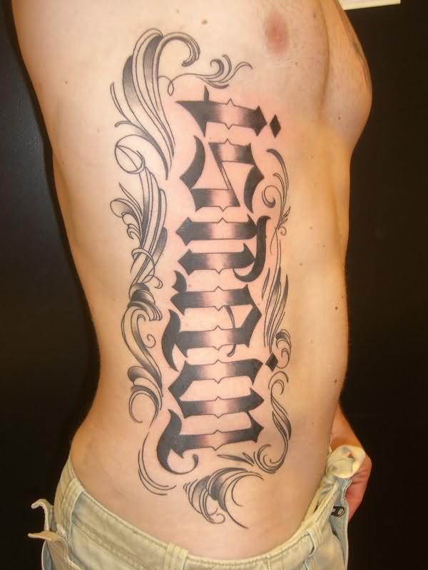 Ambigram Tattoos Full on Side Body