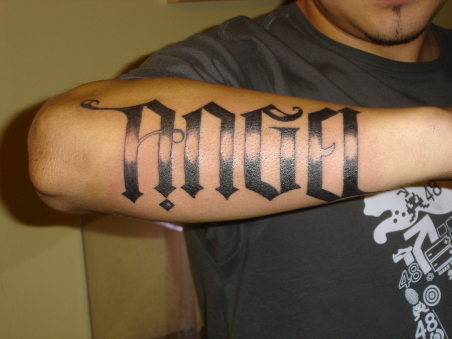 Angel Ambigram Tattoo Design