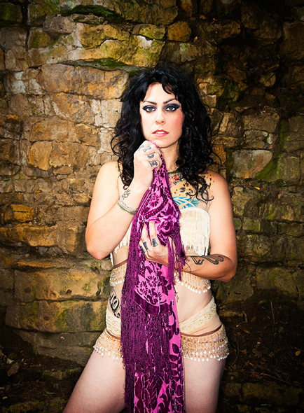 Tattooed Danielle Colby Cushman With Purple Scarf [NSFW]