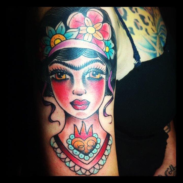 Danielle Colby Shows Right Arm Frida Tattoo