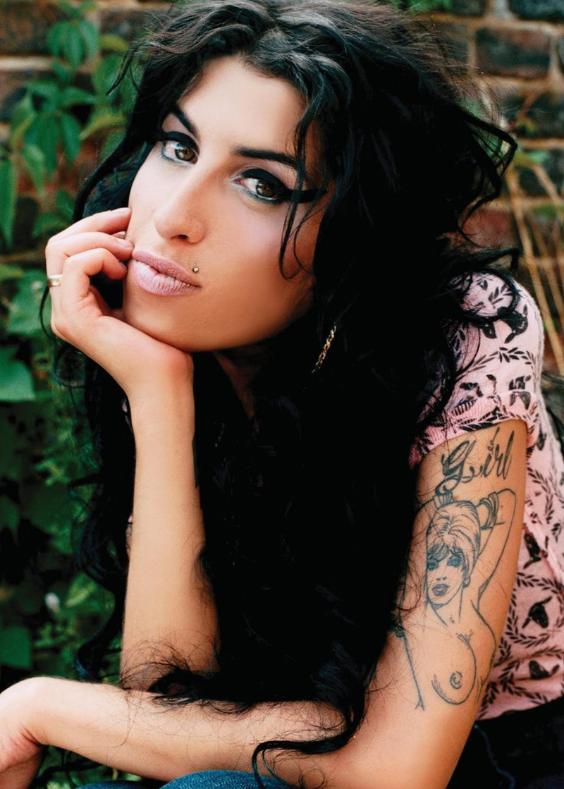 Amy Winehouse Girl Tattoo Design on Arm NSFW