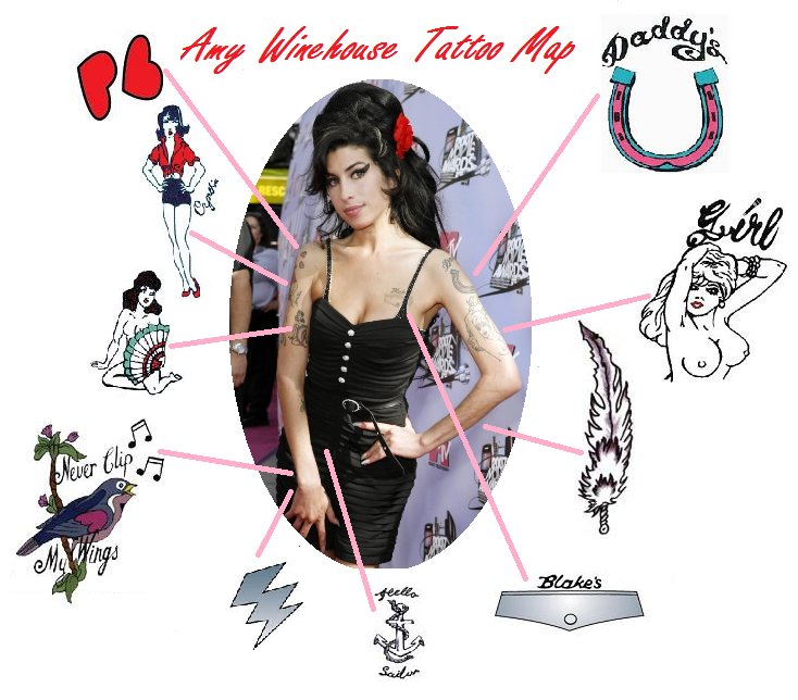 Long Lasting Temporary Tattoos Amy Winehouse  (NSFW)