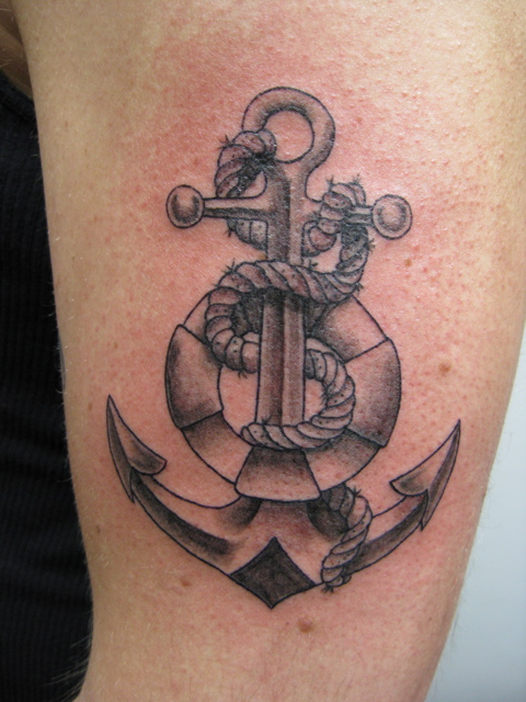 Impressive Girls Anchor Themed Tattoo Design