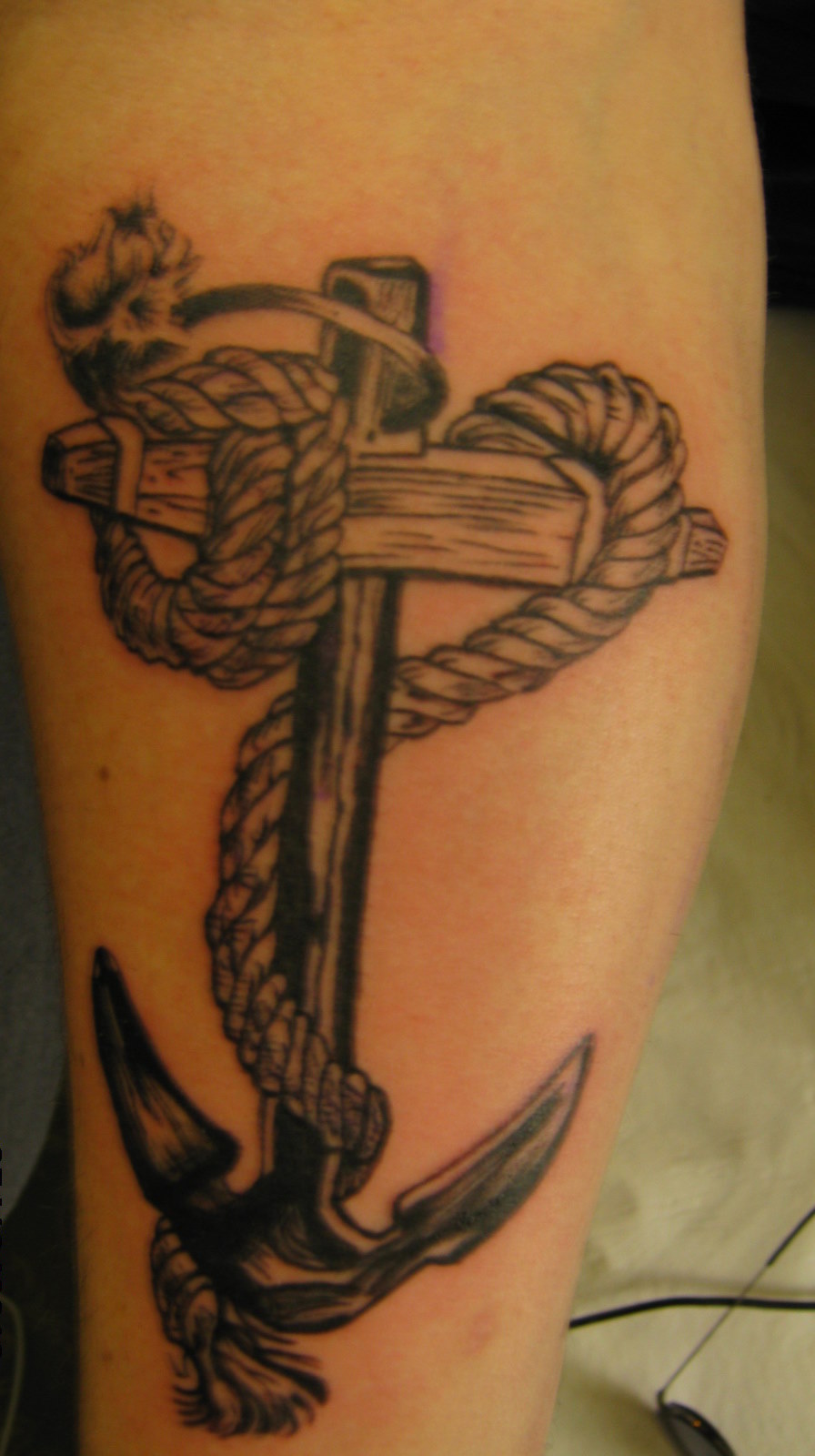 Beautiful Nautical Anchor Themed Girls Tattoo Design