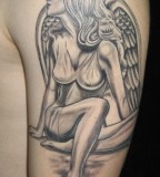 Black Angel Tattoos Design for Men