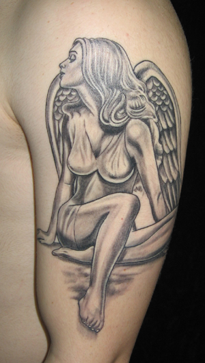 Black Angel Tattoos Design for Men