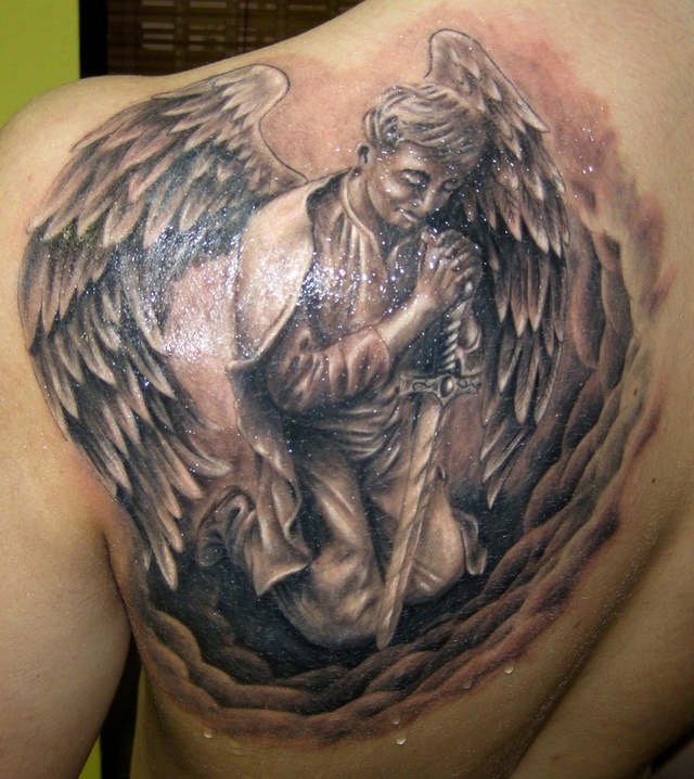 Trendy And Funky Angel Tattoos for Men