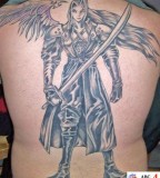 Angel Tattoos Designs on Upper Back for Men