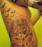 Angel Tattoos on Abdomen For Men