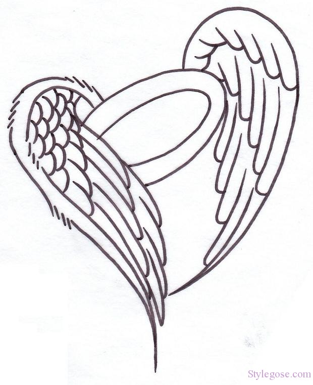 Heart Angel Wings Tattoos