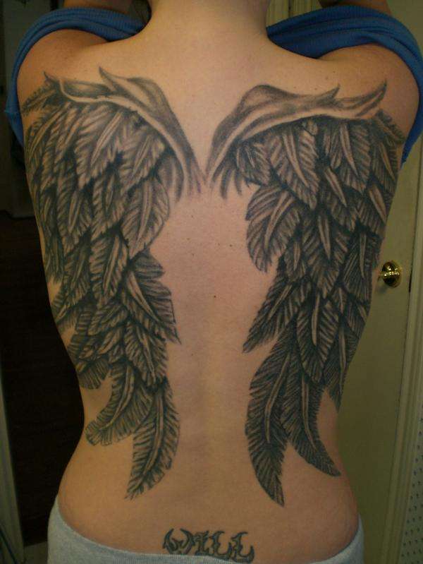 Black Angel Wings Tattoo Designs