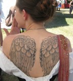 Back Angel Wings Tattoo For Girls