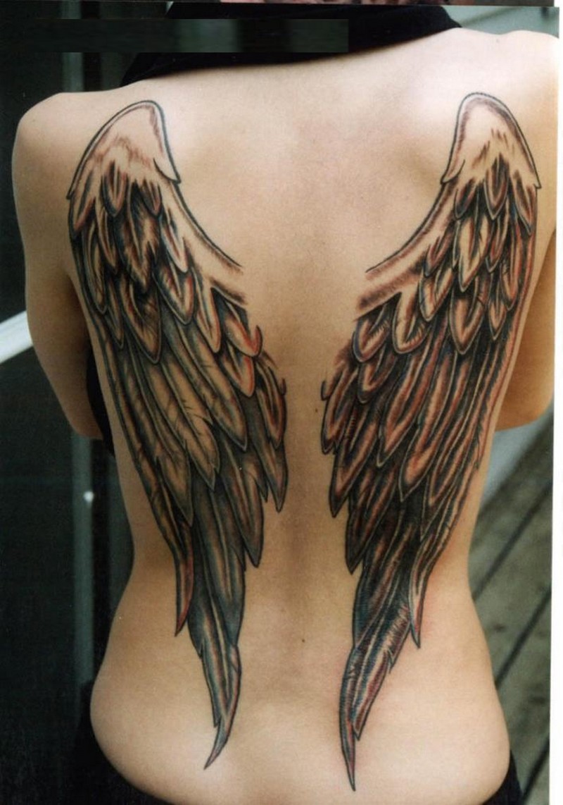 Fantastic Angel Wings Tattooon Woman’s Back