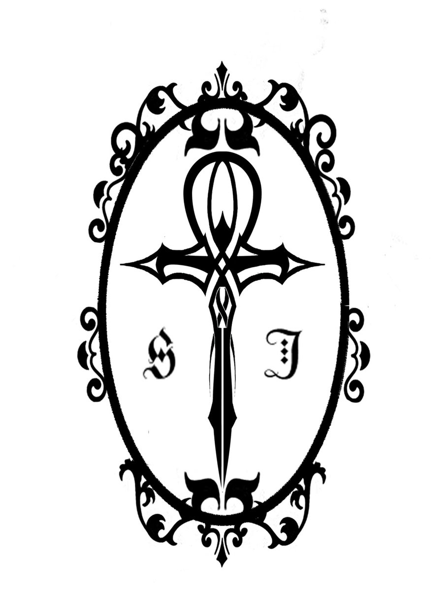 Framed Black – White Ankh Tattoo Ideas