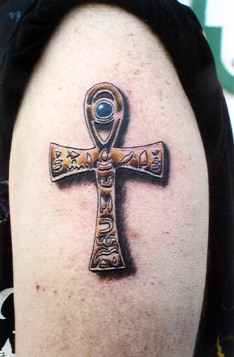 Shoulder Egyptian Ankh Tattoo Design