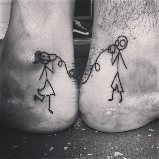 ankle couples tattoos