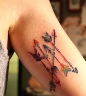 Arrow watercollor tattoo Arrow watercollor tattoo