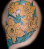 Yellow Aster Flower Tattoos Design