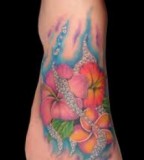 Great Aster Flower Tattoo Ideas On Foot for Women