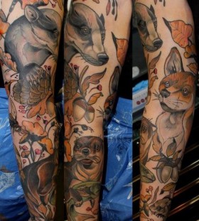 autumn-forrest-animals-tattoo autumn-forrest-animals-tattoo