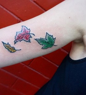 autumn-leaves-on-arm-tattoo autumn-leaves-on-arm-tattoo