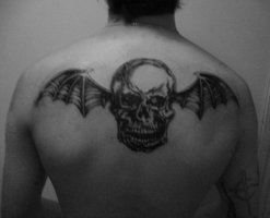 Avenged Sevenfold “Winged Skull” Tattoo on Upper-Back