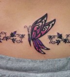 Cute Butterfly Lower Back Tattoo Design