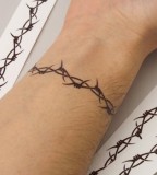 Cool Temporary Black Barbed Wire Armband Tattoo