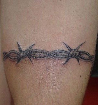 Gorgeous Clear Barbed Wire Rose Tattoo