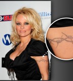 Pamela Anderson Sleeve Barb Wire Tattoo