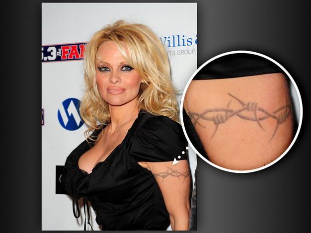 Pamela Anderson Sleeve Barb Wire Tattoo