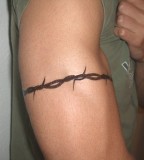 Cool Minimalist Armband Black Barb Wire Tattoo for Men