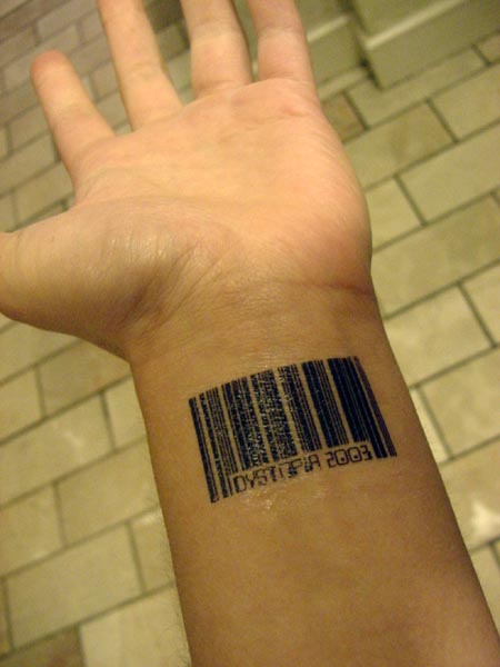 Exotic Hand Barcode Tattoo