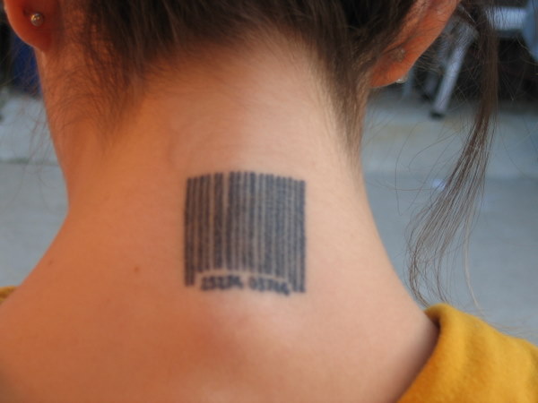 Barcode Tattoo Meaning Neck for Girl