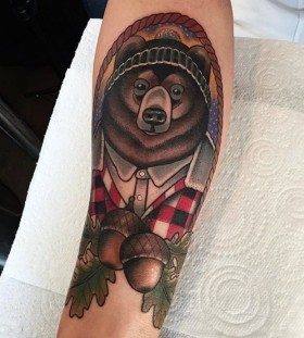 bear-and-acorn-autumn-tattoo bear-and-acorn-autumn-tattoo