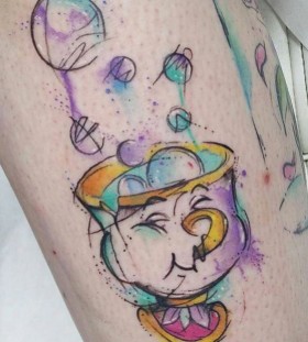 Beauty and the beast watercolor tattoo Beauty and the beast watercolor tattoo