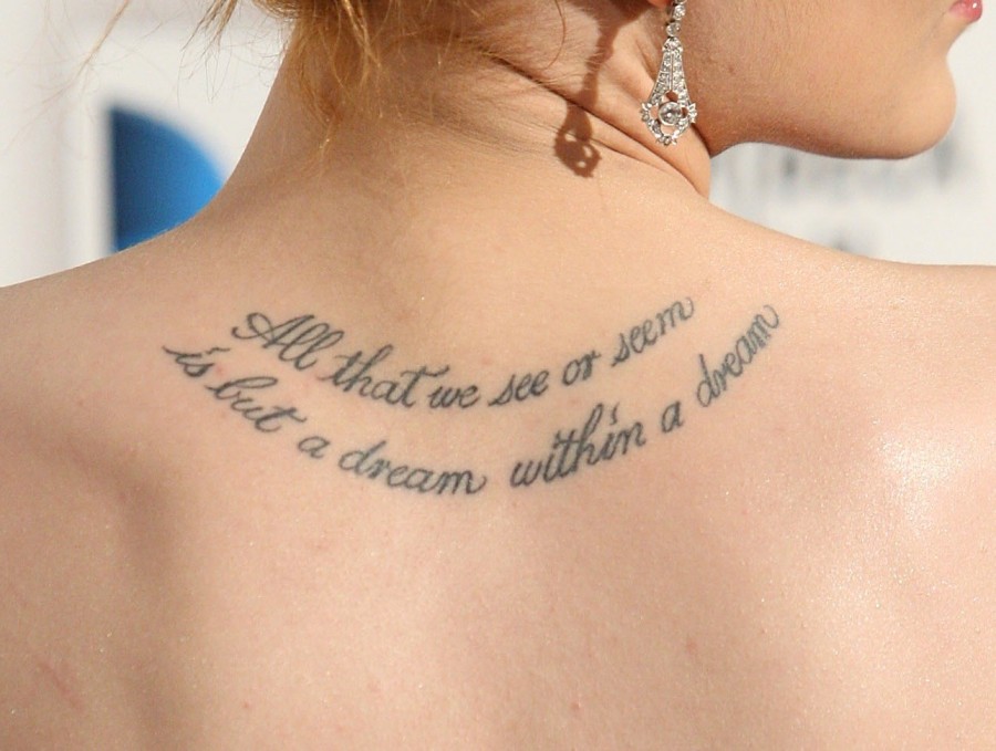 Hot Female Celebrity Tattoos Quotes Images About Dreams