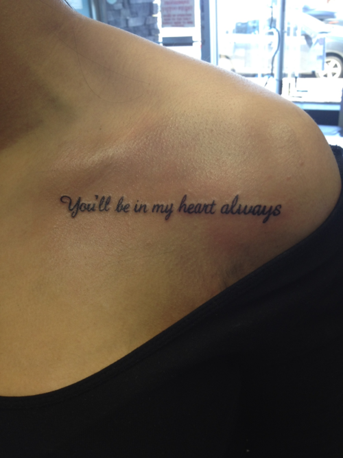 Beauty Tattoo Quote Be in my heart For Girls