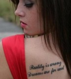 Tattoo Quotes Reality and Dreams For Girls