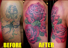 Unique Wildlife Rose Cover Up Tattoos