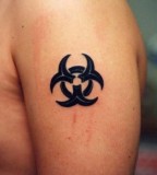 Gorgeous Biohazard Sign Arm Tattoo Style