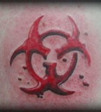 Exciting Image Of Biohazard Symbol Tattoo Design