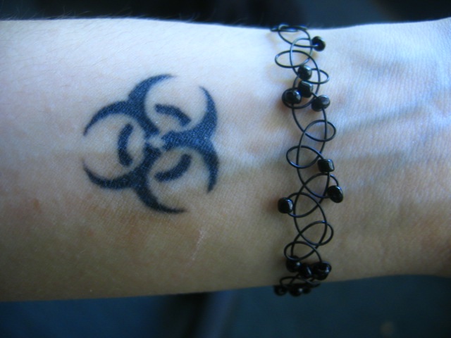 Modish Biohazard Tattoo Temporary Hand Tattoo Wallpaper