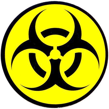 Beautiful Biohazard Symbol Tattoo in Yellow And Black Color