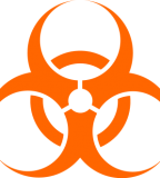 Exquisite Biohazard Symbol Tattoo Image in Red Color