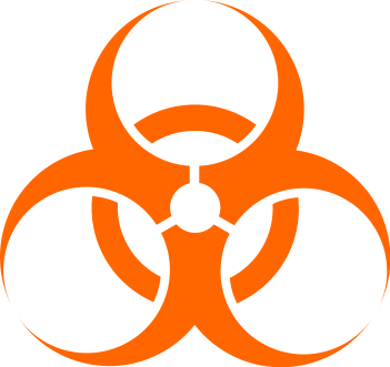 Exquisite Biohazard Symbol Tattoo Image in Red Color