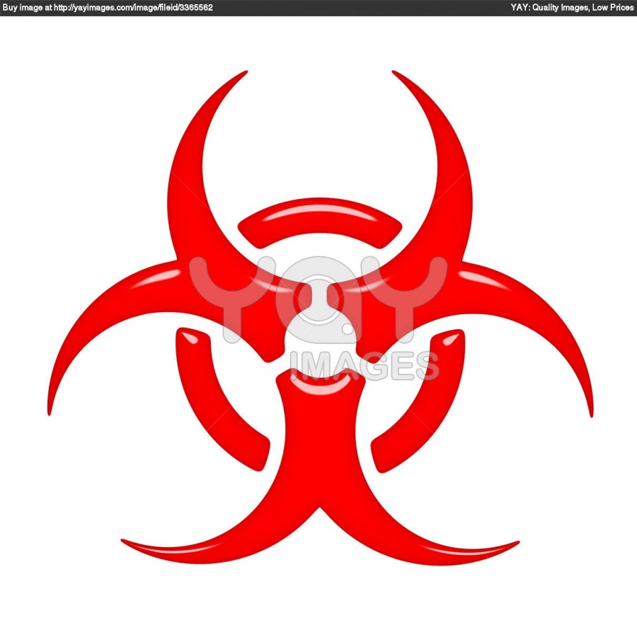 Nice Biohazard Sign Clip Art in Red Color